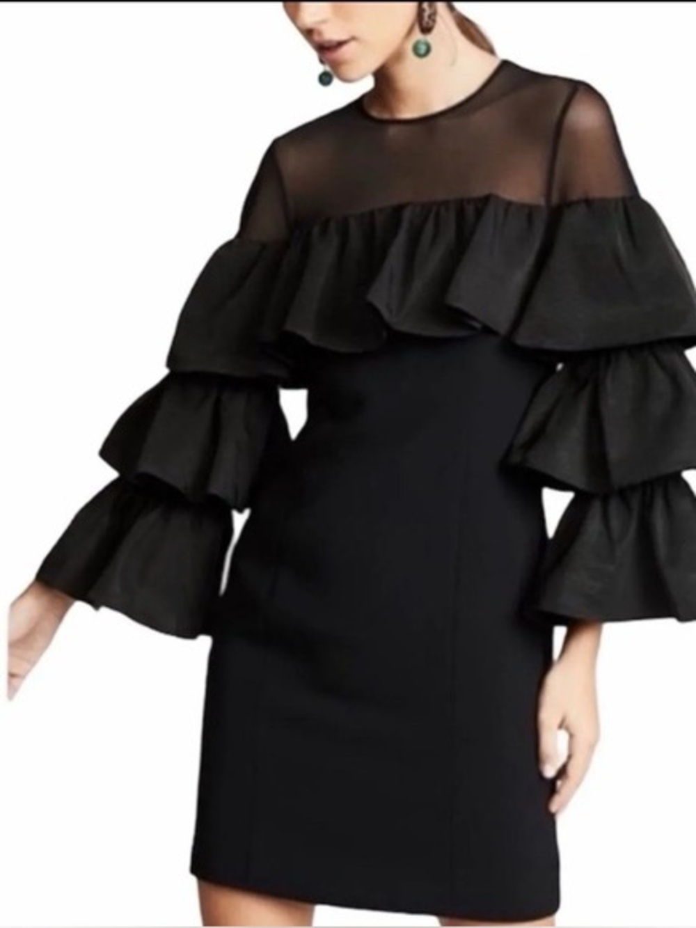 NWT CINQ A SEPT VALENTINA DRESS Black Size 6 - Picture 3 of 8